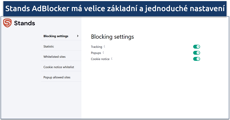 Image showing the settings page of Stands